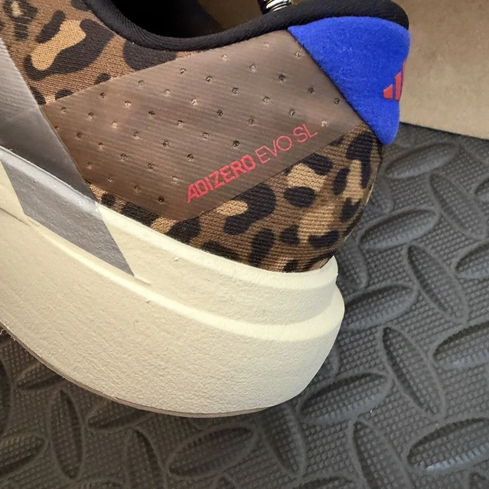 adidas Adizero Evo SL Mens Running Shoes Size 10.5 Leopard Animal Print JS4493